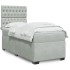 Cama box spring con colchón terciopelo gris claro 100x200