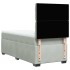 Cama box spring con colchón terciopelo gris claro 100x200