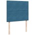 Cama box spring con colchón terciopelo azul 120x190