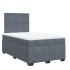 Cama box spring con colchón terciopelo gris oscuro 120x200
