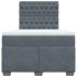 Cama box spring con colchón terciopelo gris oscuro 120x200