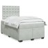 Cama box spring con colchón terciopelo gris claro 120x200