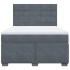 Cama box spring con colchón terciopelo gris oscuro 140x190