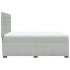 Cama box spring con colchón terciopelo gris claro 140x190