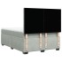 Cama box spring con colchón terciopelo gris claro 140x190
