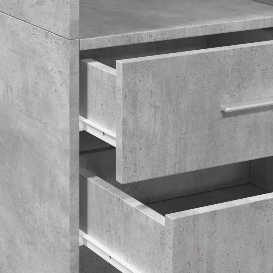 Aparador de madera de ingeniería gris hormigón 40x42,5x185