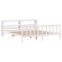 Estructura de cama sin colchón madera maciza blanca 200x200