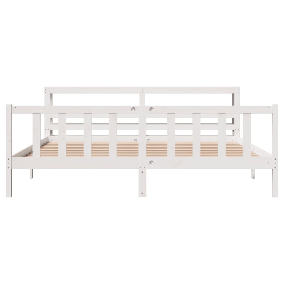 Estructura de cama sin colchón madera maciza blanca 200x200