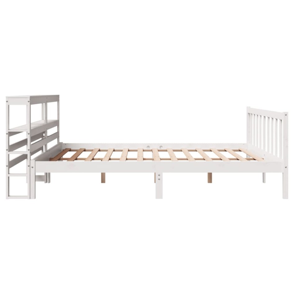 Estructura de cama sin colchón madera maciza blanca 200x200