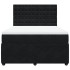 Cama box spring con colchón terciopelo negro 140x190