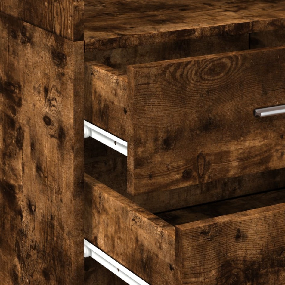 Aparador de madera de ingeniería roble ahumado 45x42,5x185
