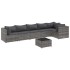 Set de muebles de jardín 7 pzas y cojines ratán sintético