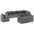 Set de muebles de jardín 8 pzas y cojines ratán sintético
