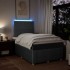 Cama box spring con colchón tela gris oscuro 120x200
