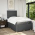Cama box spring con colchón tela gris oscuro 120x200