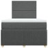 Cama box spring con colchón tela gris oscuro 120x200