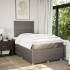 Cama box spring con colchón tela gris taupe 120x200