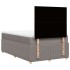Cama box spring con colchón tela gris taupe 120x200