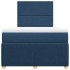 Cama box spring con colchón tela azul 120x200