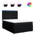 Cama box spring con colchón tela negro 140x200