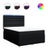 Cama box spring con colchón tela negro 140x200