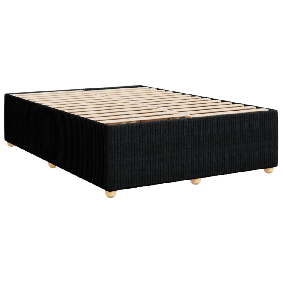 Cama box spring con colchón tela negro 140x200
