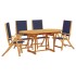 Juego comedor de jardín 5 pzas madera maciza acacia y