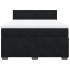 Cama box spring con colchón terciopelo negro 160x200