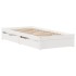Estructura de cama sin colchón madera maciza blanca 75x190