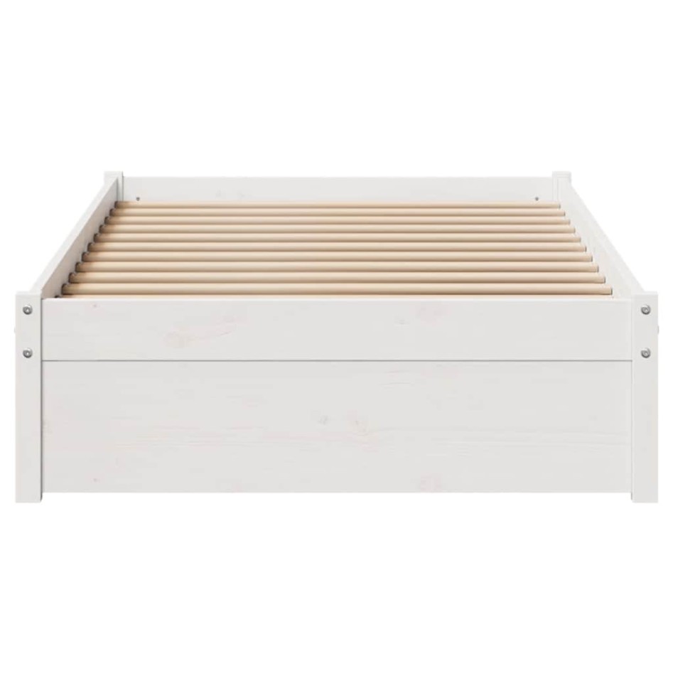 Estructura de cama sin colchón madera maciza blanca 75x190