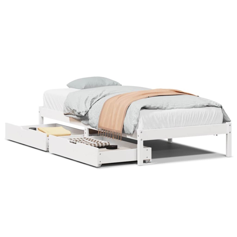Estructura cama sin colchón madera maciza pino blanca