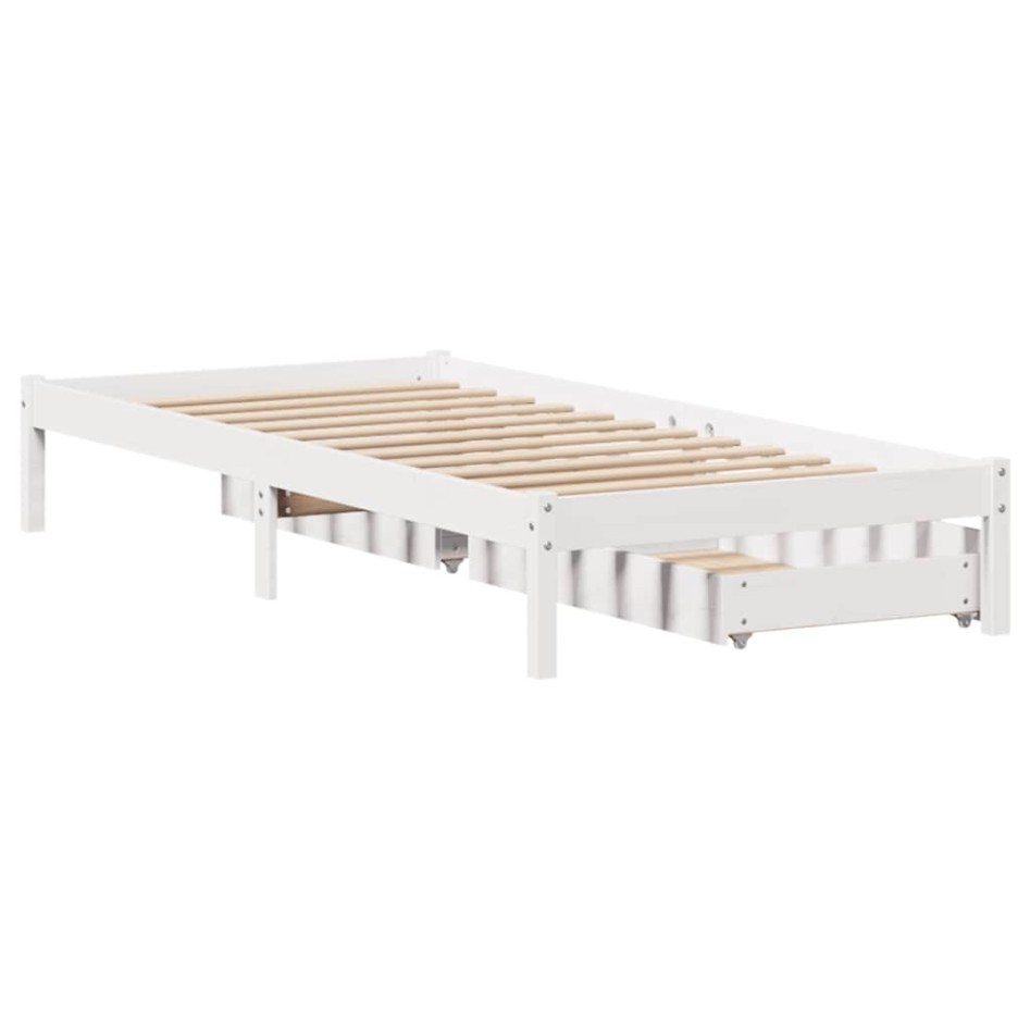 Estructura cama sin colchón madera maciza pino blanca