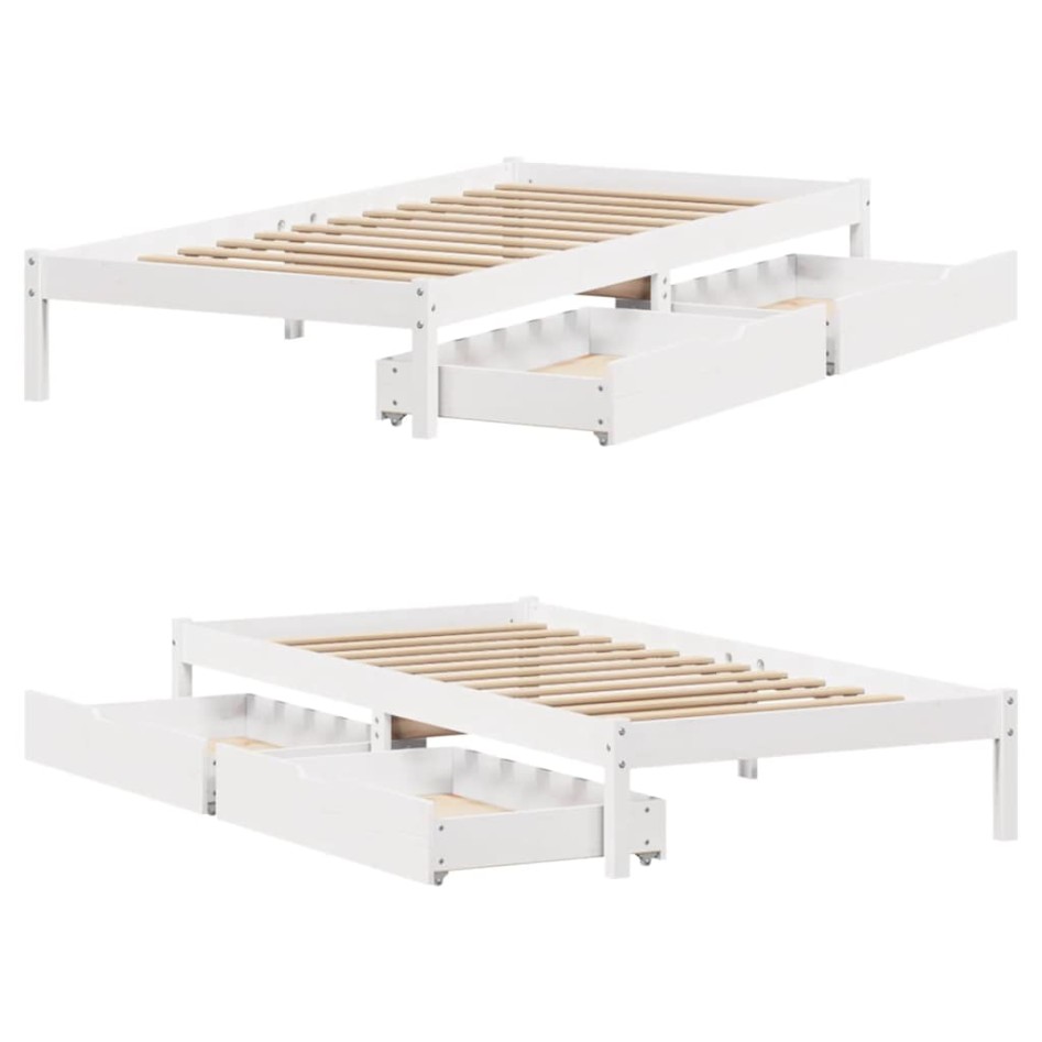 Estructura cama sin colchón madera maciza pino blanca