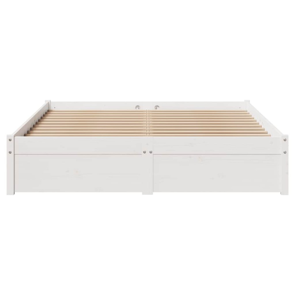 Estructura de cama sin colchón madera maciza blanca 120x190