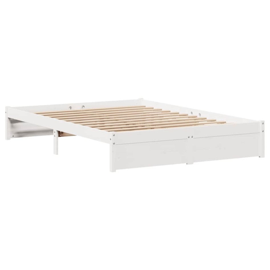 Estructura de cama sin colchón madera maciza blanca 120x190