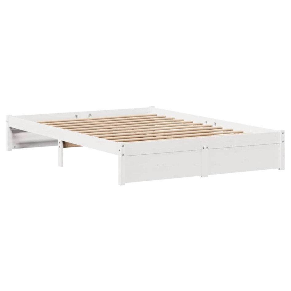 Estructura de cama sin colchón madera maciza blanca 120x190