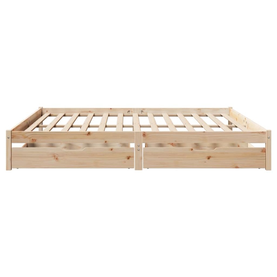 Estructura de cama sin colchón madera maciza de pino 200x200
