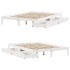 Estructura de cama sin colchón madera de pino blanco 135x190