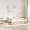 Estructura de cama sin colchón madera maciza de pino 200x200 cm