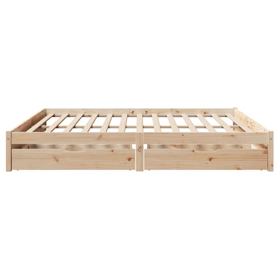 Estructura de cama sin colchón madera maciza de pino 200x200