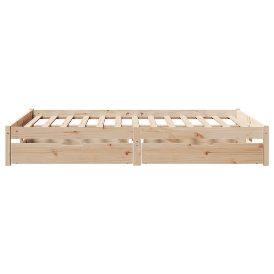 Estructura de cama sin colchón madera de pino blanco 150x200