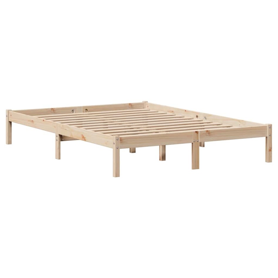 Estructura de cama sin colchón madera de pino blanco 150x200