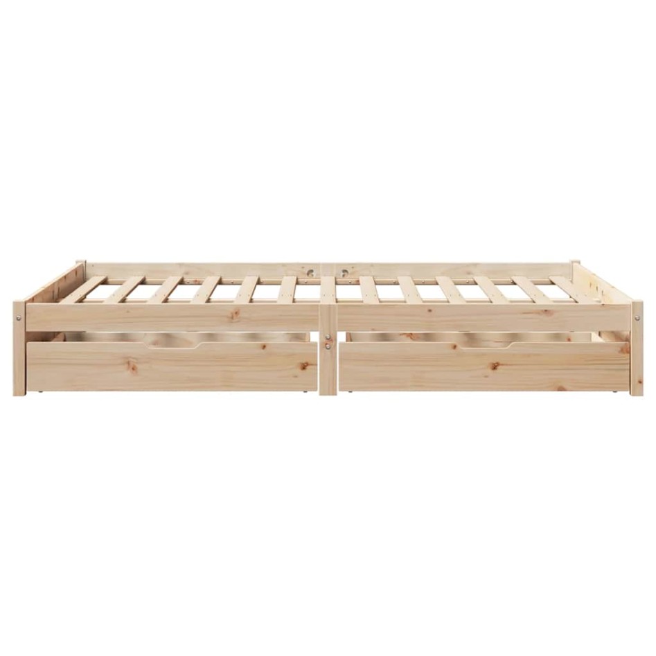 Estructura de cama sin colchón madera maciza de pino 160x200