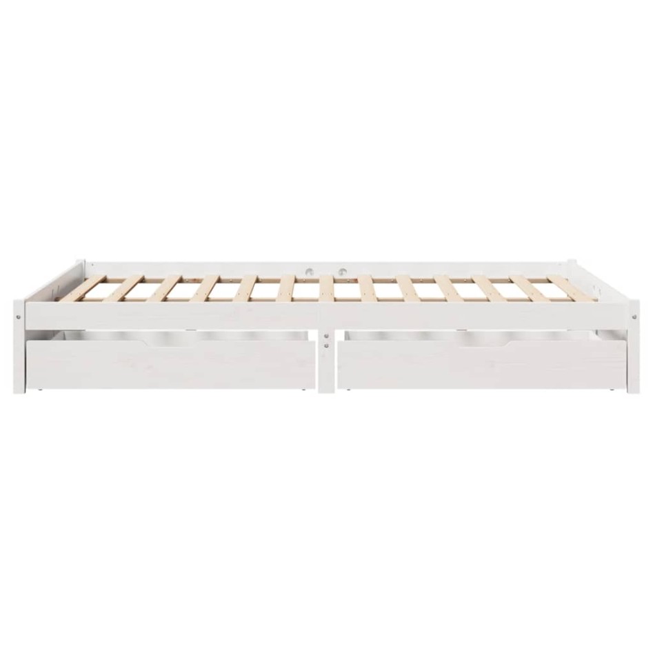 Estructura de cama sin colchón madera de pino blanco 135x190