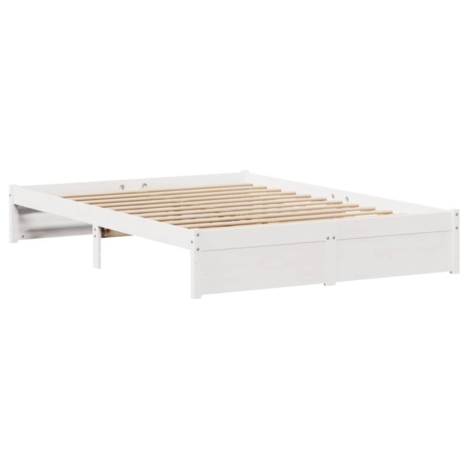 Estructura de cama sin colchón madera de pino blanco 135x190