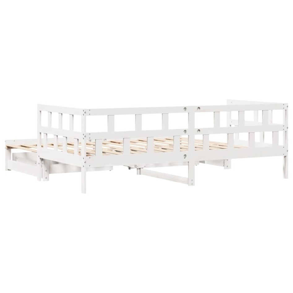 Sofá cama nido con cajones sin colchón blanco 80x200
