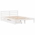 Estructura de cama sin colchón madera maciza blanca 120x190