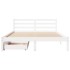 Estructura de cama sin colchón madera maciza blanca 120x190