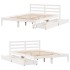 Estructura de cama sin colchón madera maciza blanca 120x190