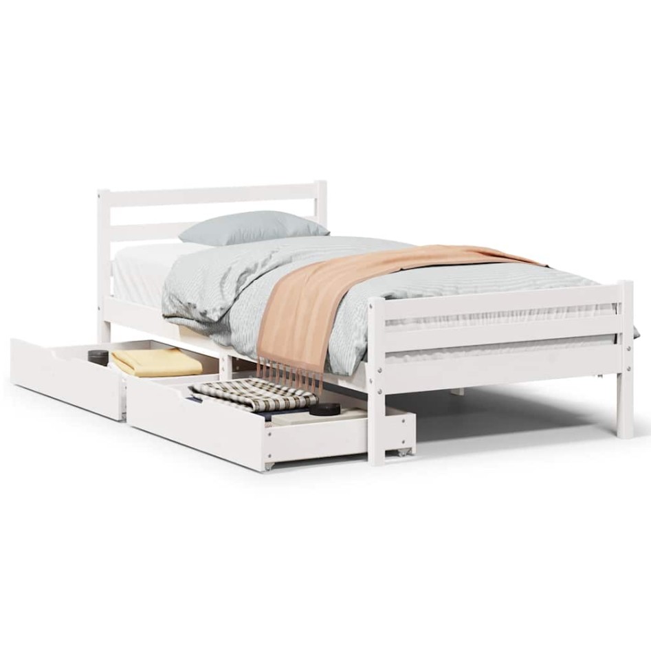 Estructura cama sin colchón madera maciza pino blanca